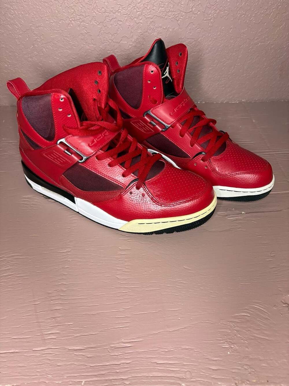 Jordan Flight 45 High Gym Red Basketball Shoes 616816-600